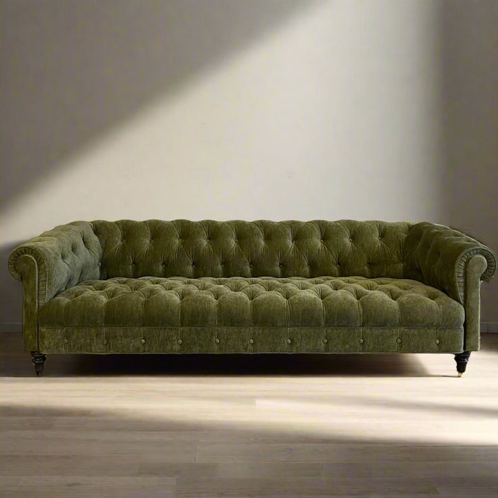 Brook Sofa in Velluto Olive By John Derian for Cisco Brothers (98")