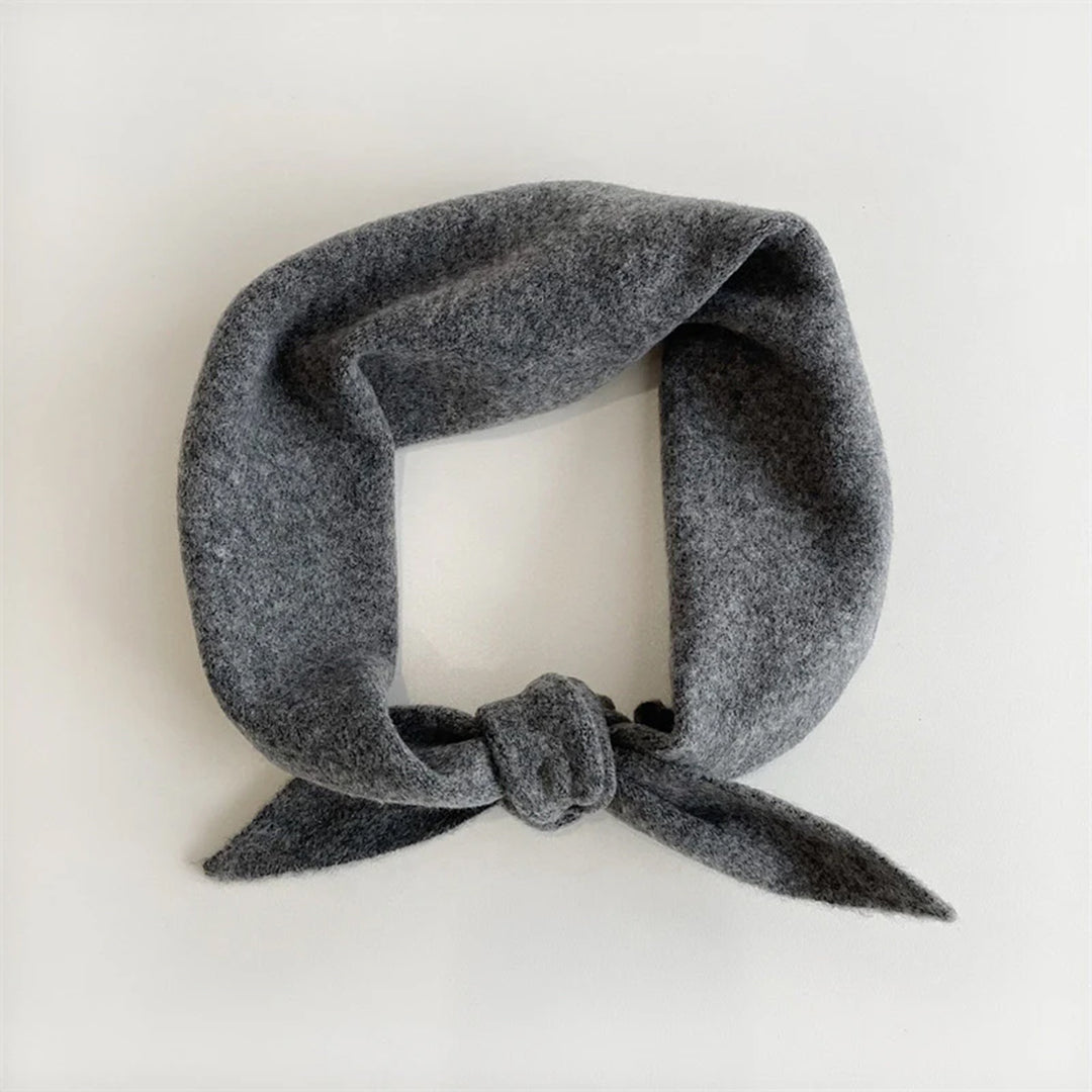 Fuzzy Wool Cravat Scarf - Dark Grey