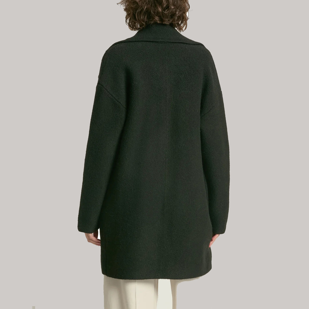 Textured Knit Coat in Black