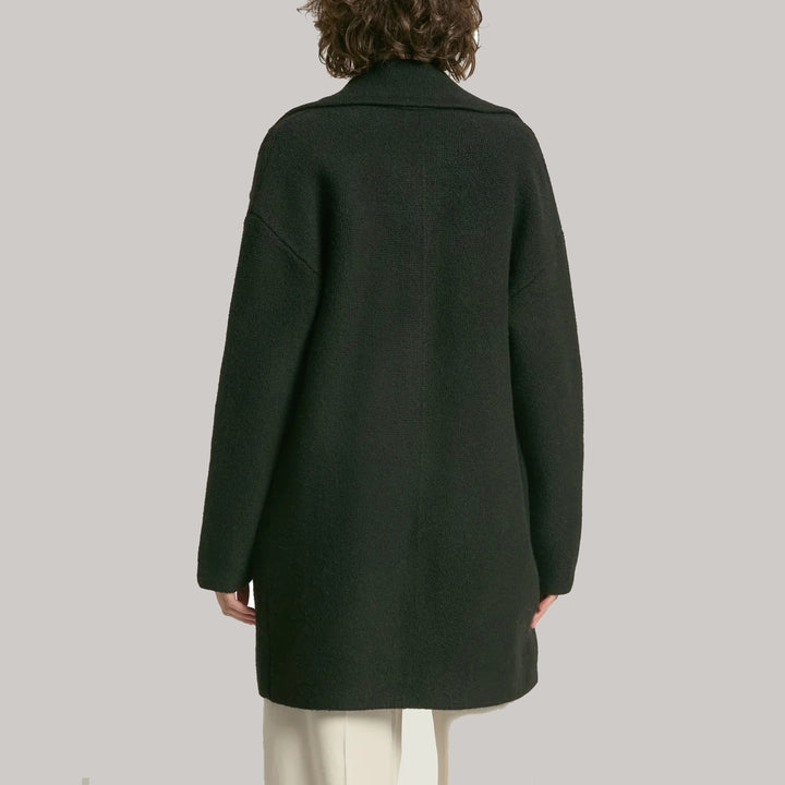 Textured Knit Coat in Black