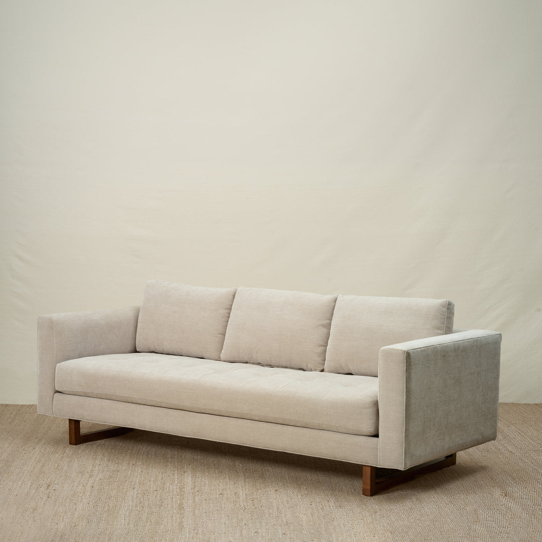 Beam Tufted Sofa in Heavy Duty White Dove by Younger & Co (90")