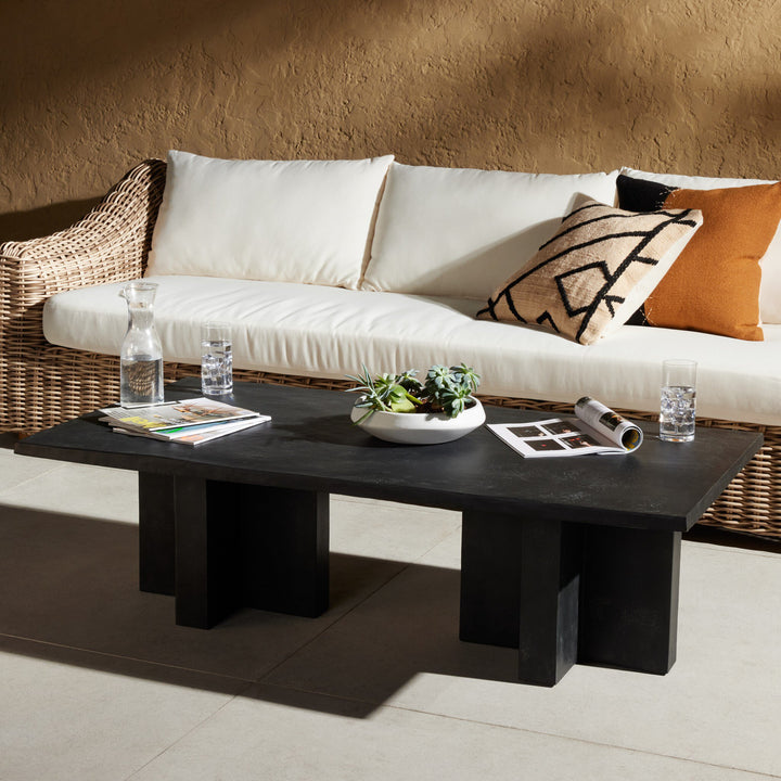 Terrell Outdoor Coffee Table in Aged Grey