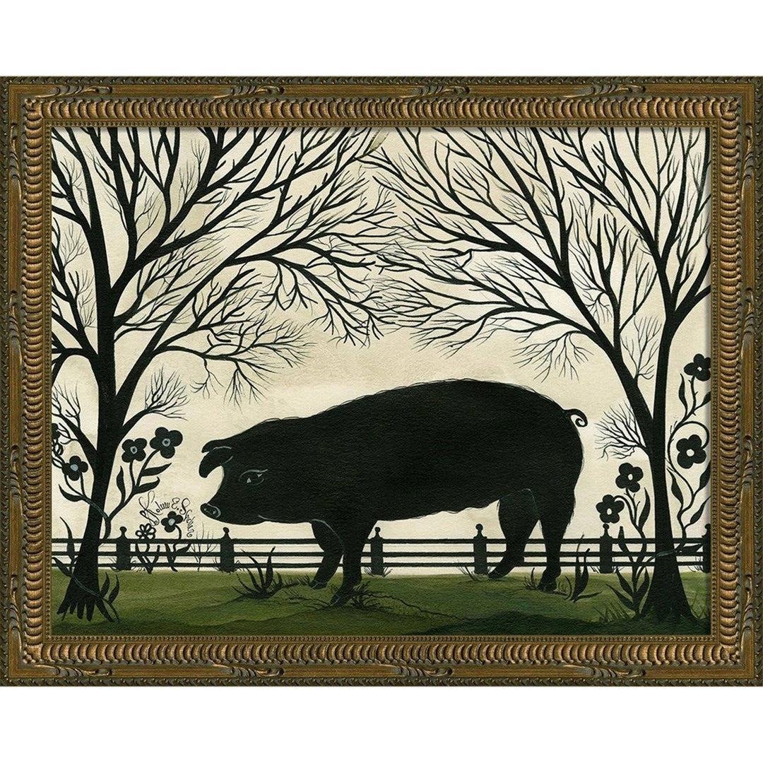 Animal Silhouette Pig Facing Left Small