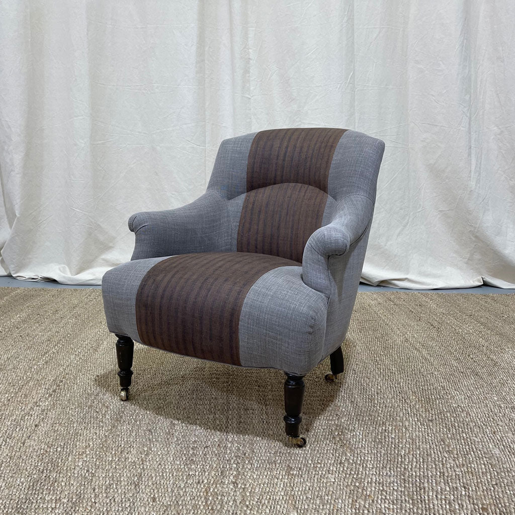 Tulip Chair in Warm Grey with One of a Kind Fabric By John Derian For Cisco Home