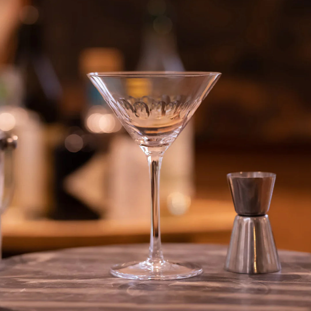 Crystal Martini Glass with Lens Design