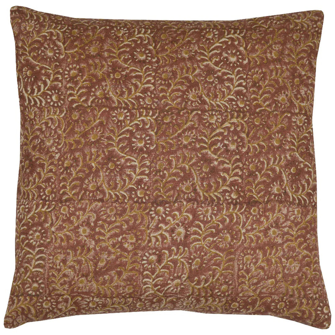 Kochin Saffron Mustard Solid Linen Pillow w/ Insert 18x18