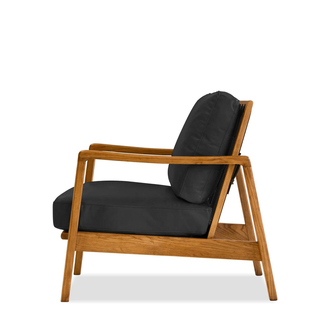 Collins Lounge Chair In Black Leather