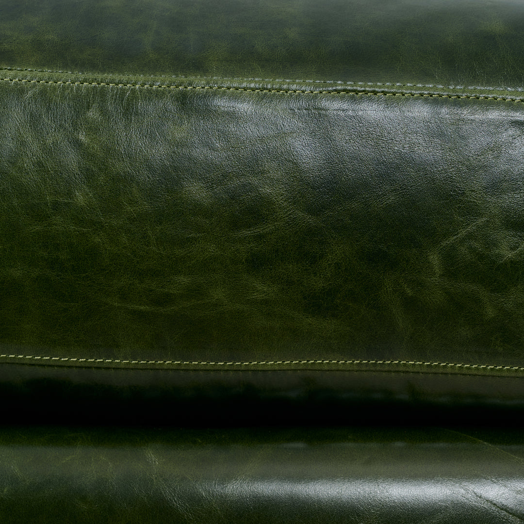 Slim Sofa in Verdant Green Leather (88")