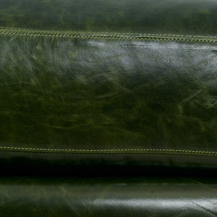 Slim Sofa in Verdant Green Leather (88")