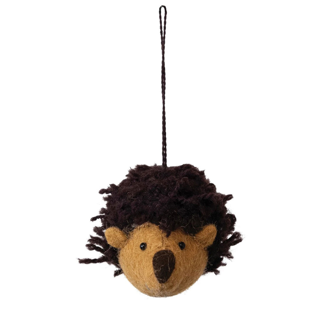 Handmade Wool Felt Hedgehog Ornament