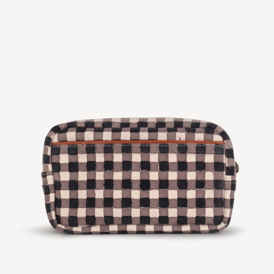 Block Print Belt Bag in Gingham Print