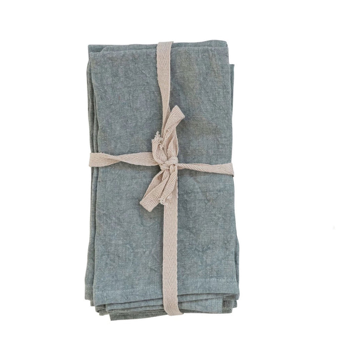 18" Square Stonewashed Linen Napkins S/4