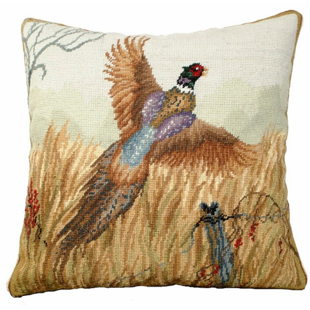 Pheasant in Flight 18x18 Pillow