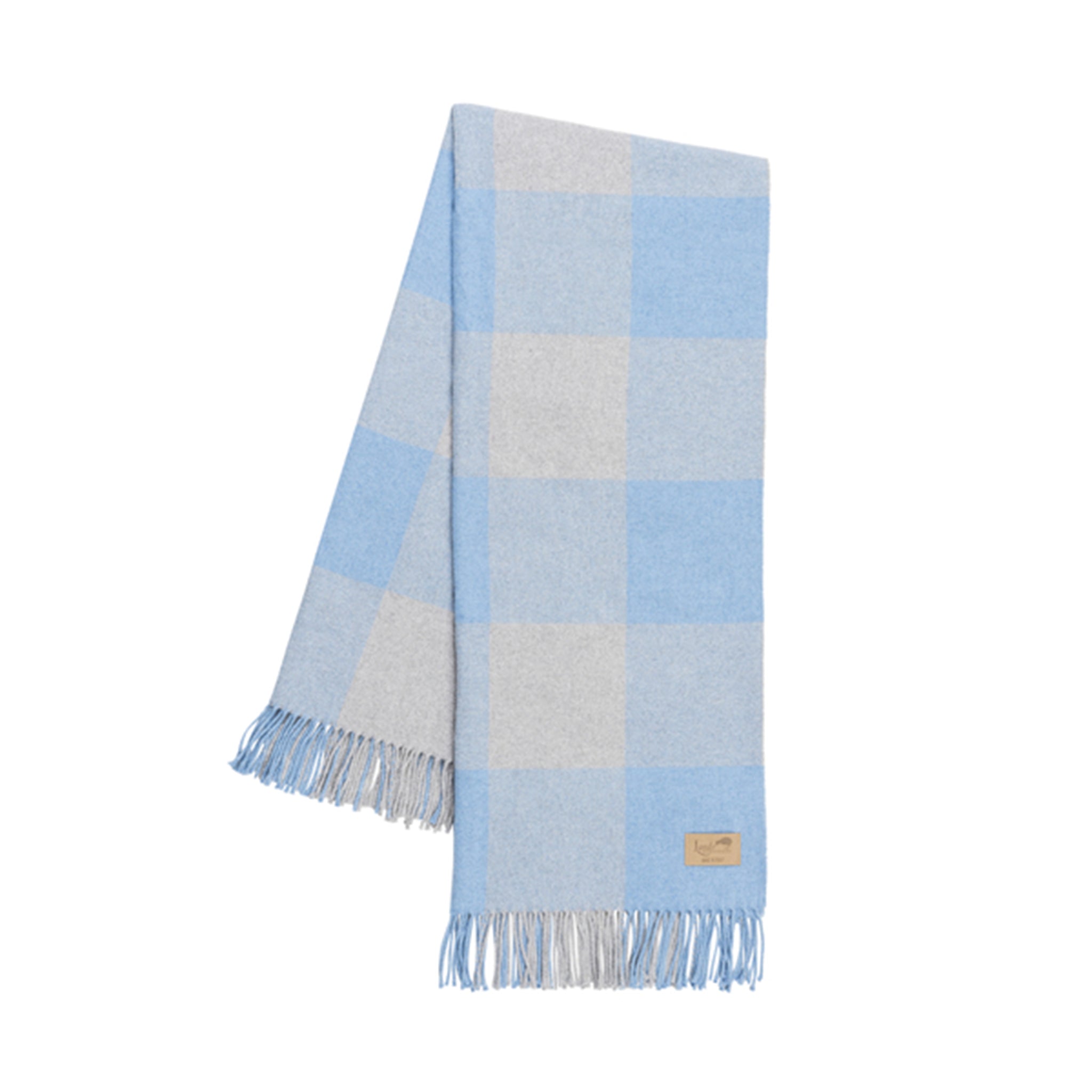 Denim/Light Gray Buffalo Check Throw