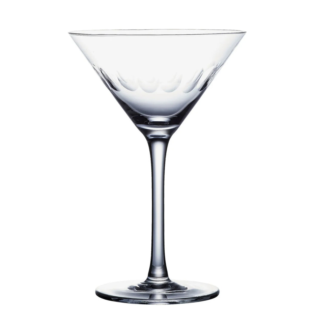 Crystal Martini Glass with Lens Design