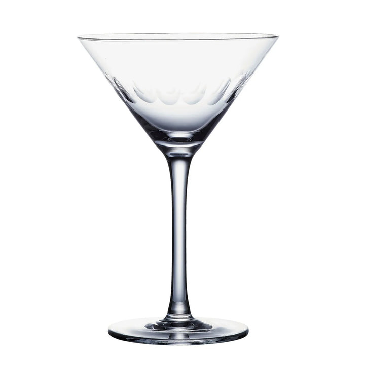Crystal Martini Glass with Lens Design
