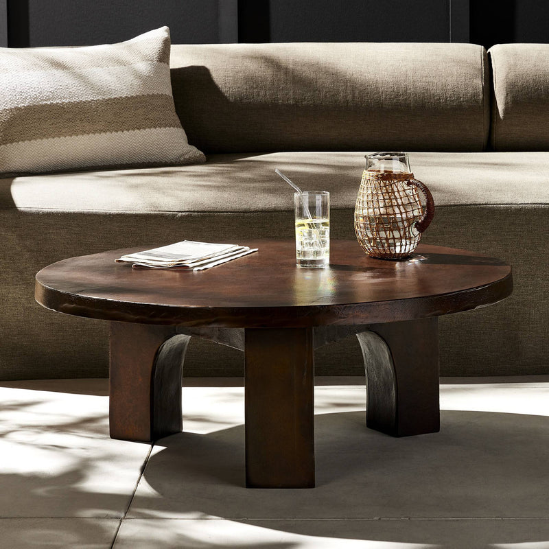 Fable Indoor/Outdoor Coffee Table in Antique Rust
