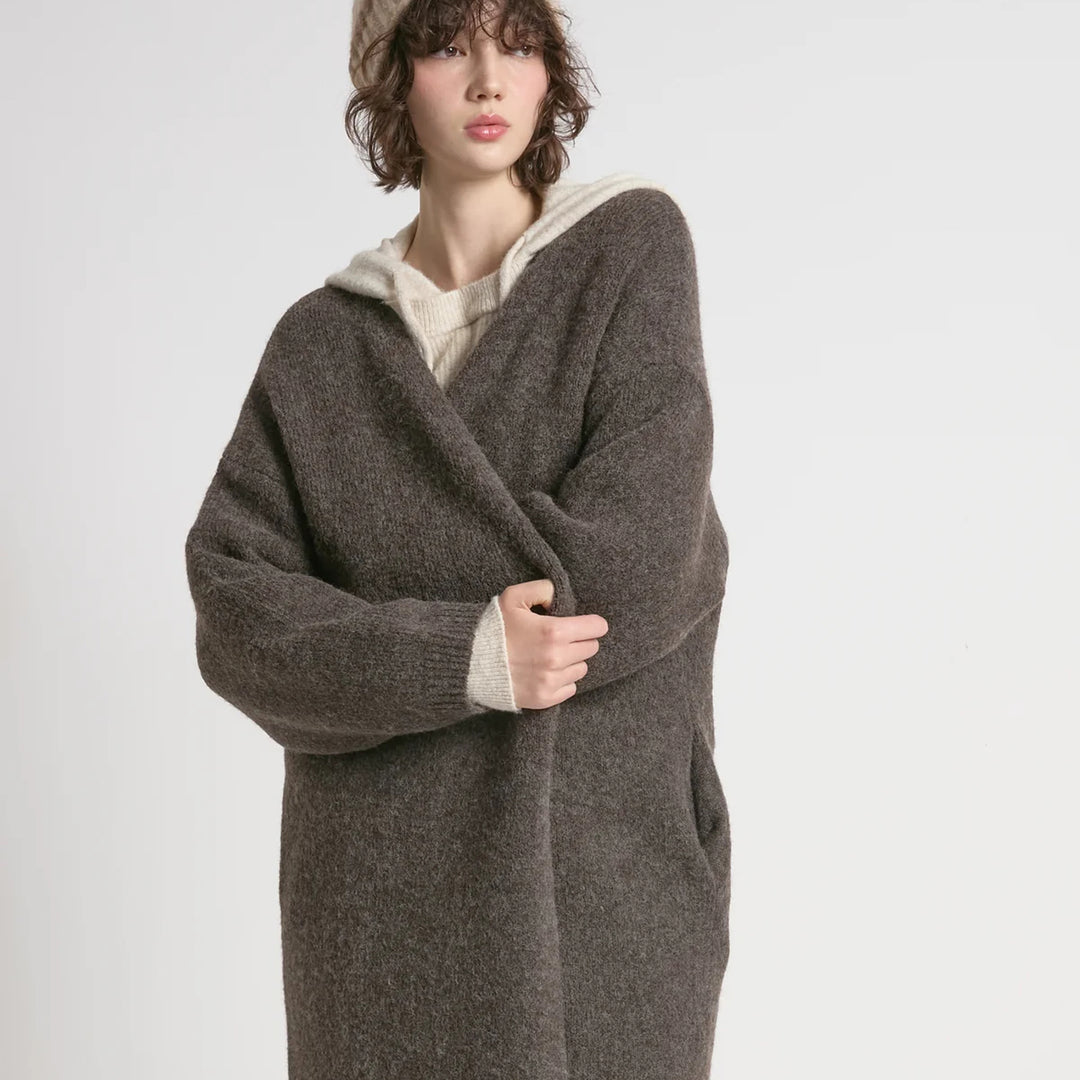 Soft Flow Long Cardigan in Mocha