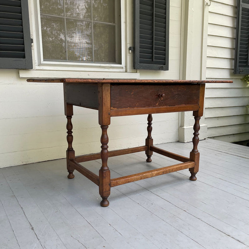 Antique Early 18th Century Stretcher-Base Tavern Table