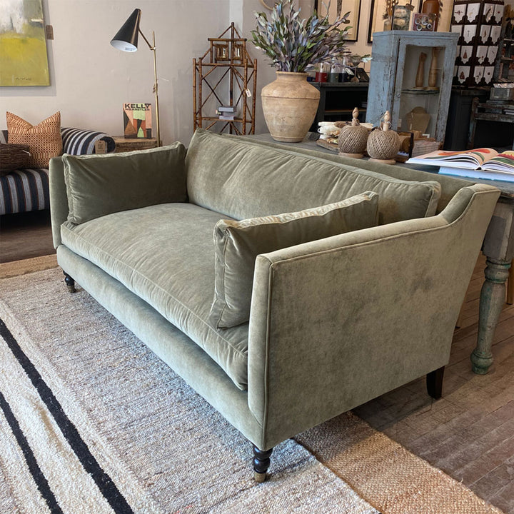 Madeline Sofa Upholstered in Heavy Duty Olive Green (71")