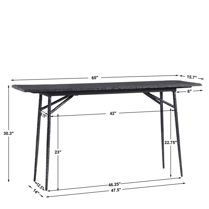 Kellan Slate and Iron Console Table (60")