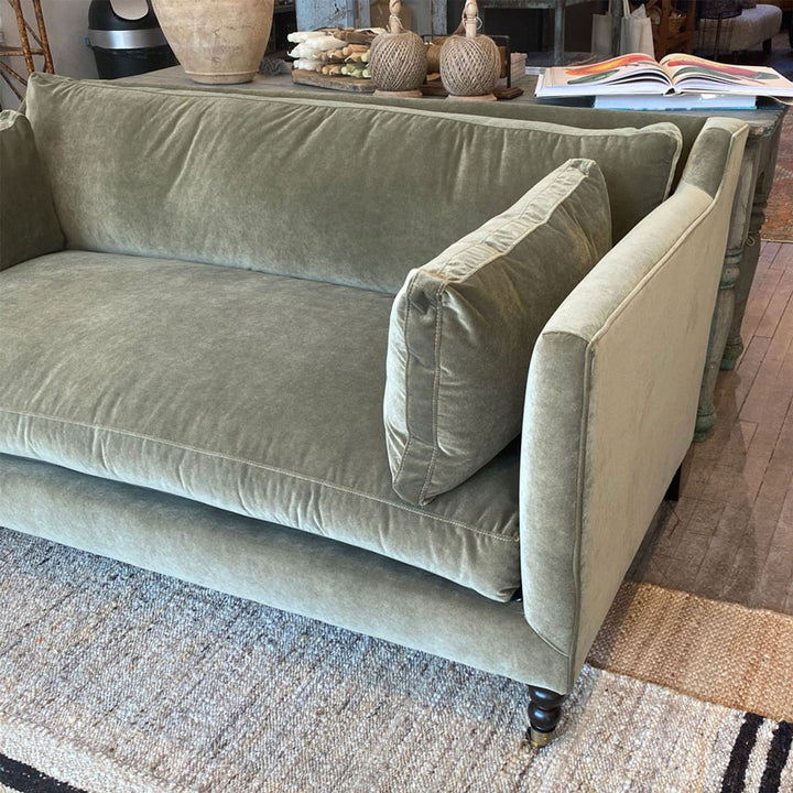 Madeline Sofa Upholstered in Heavy Duty Olive Green (71")