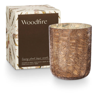 Woodfire Small Boxed Crackle Glass Candle