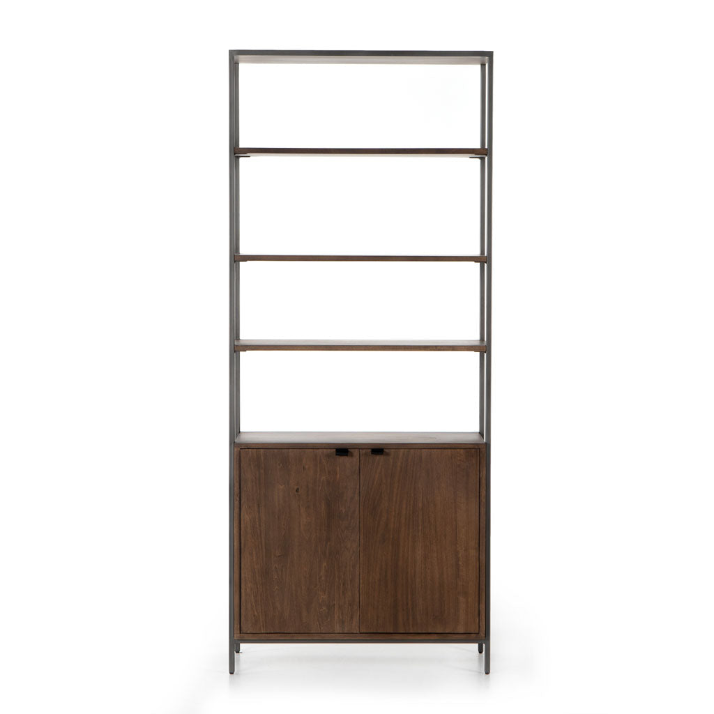 Trevor Modular Wide Bookcase in Auburn Poplar