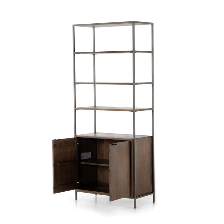 Trevor Modular Wide Bookcase in Auburn Poplar