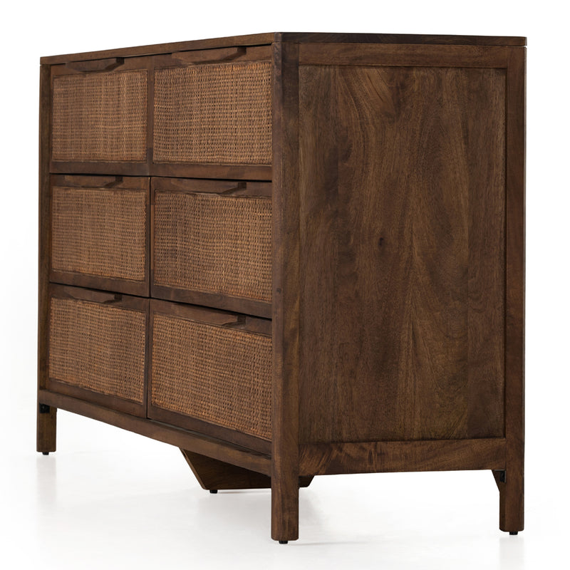 Smyth Six Drawer Dresser in Brown Wash