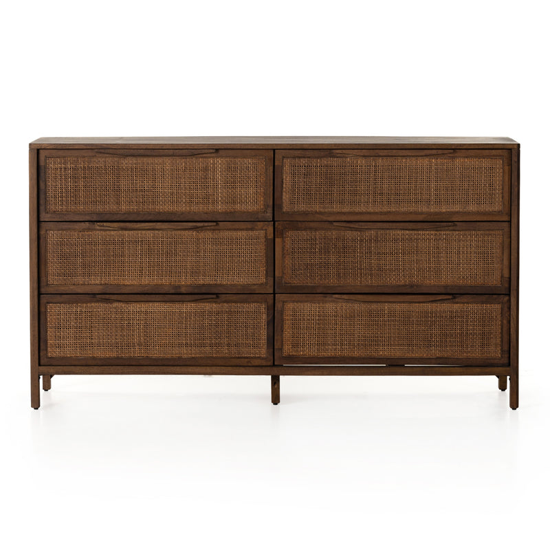 Smyth Six Drawer Dresser in Brown Wash