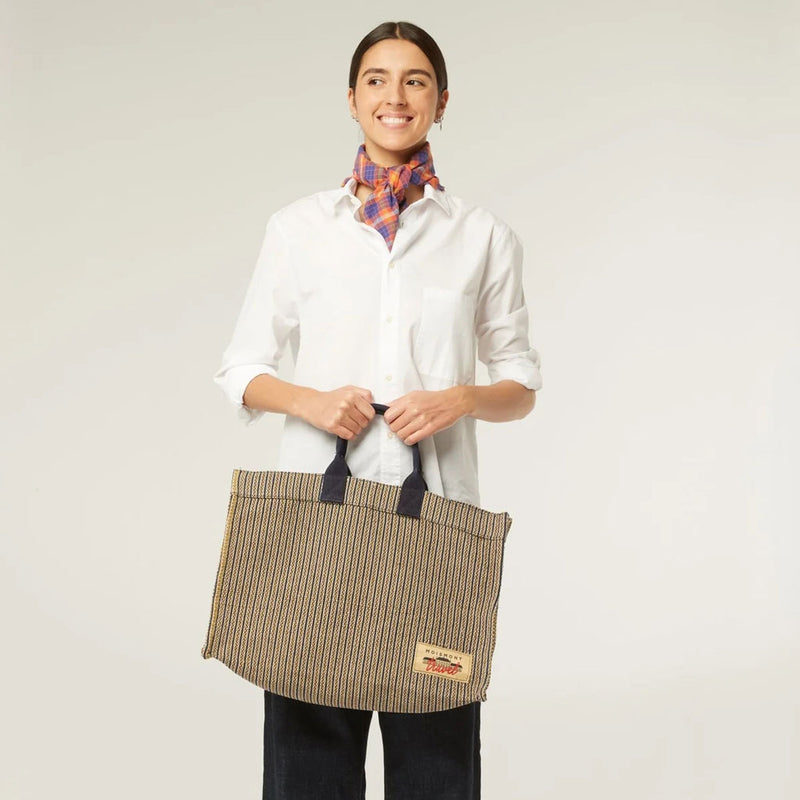 Tote Bag N°39 Stripes Rem Navy Blue by Moismont