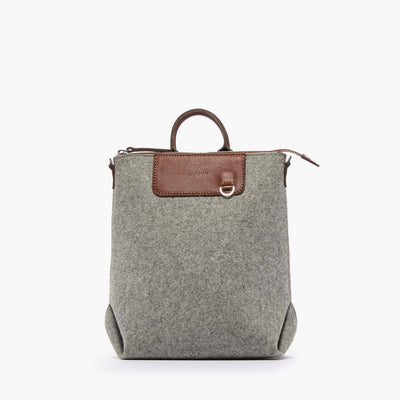 Bedford Mini Felt Backpack in Granite & Natural Leather by Graf Lantz