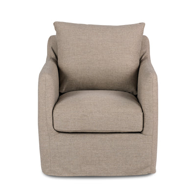 Braxton Swivel Chair Upholstered in Performance Alcala Taupe