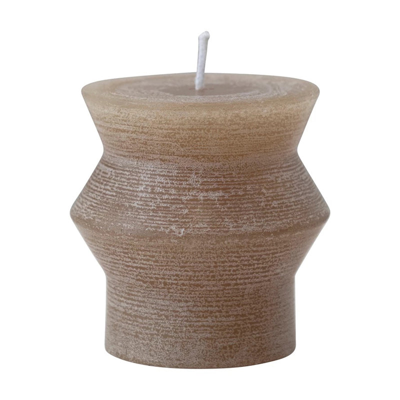 Unscented Totem Pillar Candle in Olive (3")