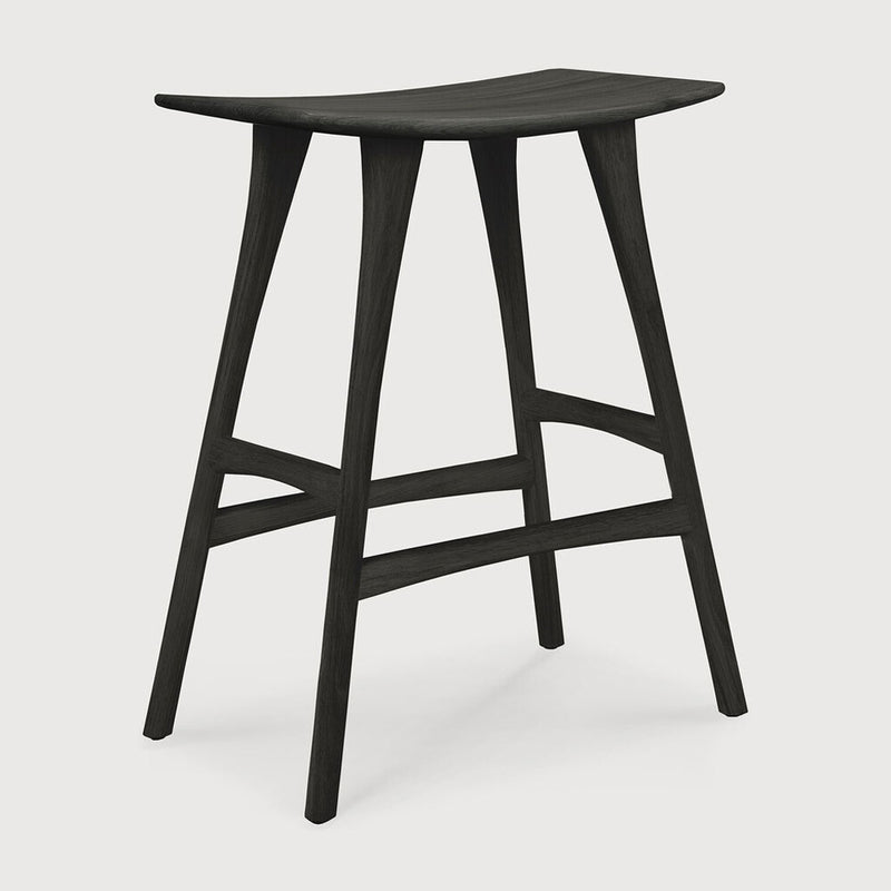 Oak Osso Black Varnished Counter Stool by Ethnicraft