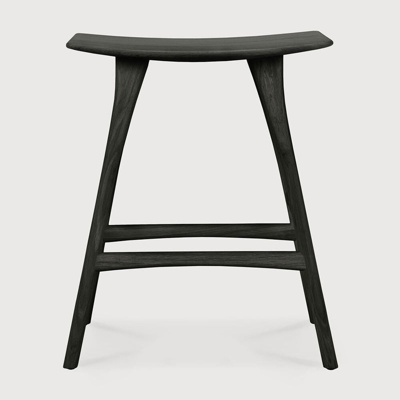 Oak Osso Black Varnished Counter Stool by Ethnicraft