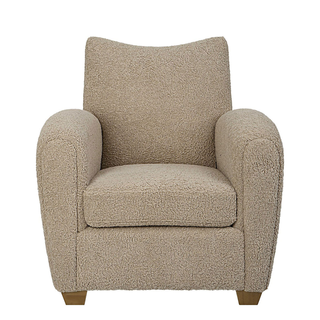 Thea Accent Chair Upholstered in Latte Faux Shearling