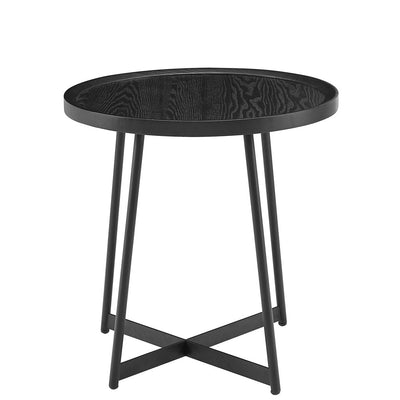 Nicole 22" Round Side Table in Black Ash
