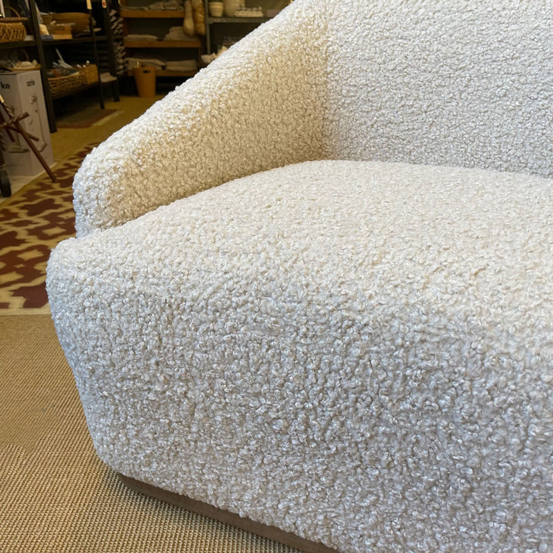 Bristol Swivel chair Upholstered in Sandy Beige with Latte Finish