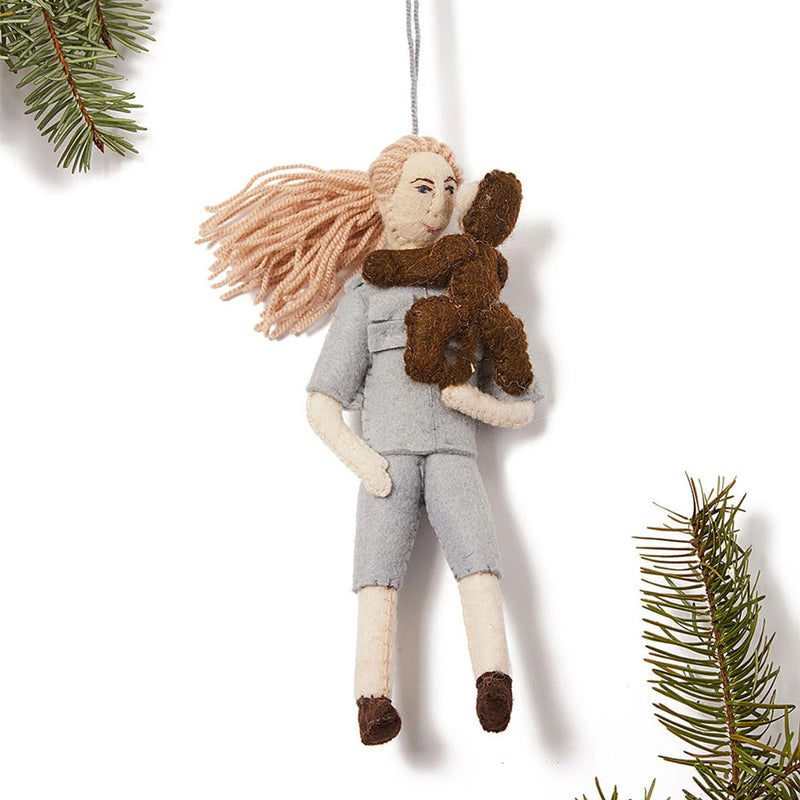 Jane Goodall Felt Ornament Handmade