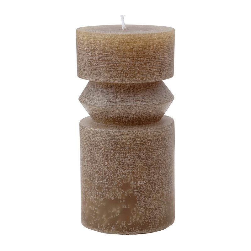 Unscented Totem Pillar Candle in Olive (6")