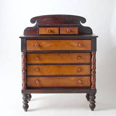 Ca. 1820 Cherry and Birdseye Maple Country Sheraton Dresser