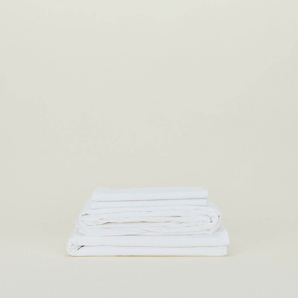 Hawkins, NY Essential Percale Sheet Set White