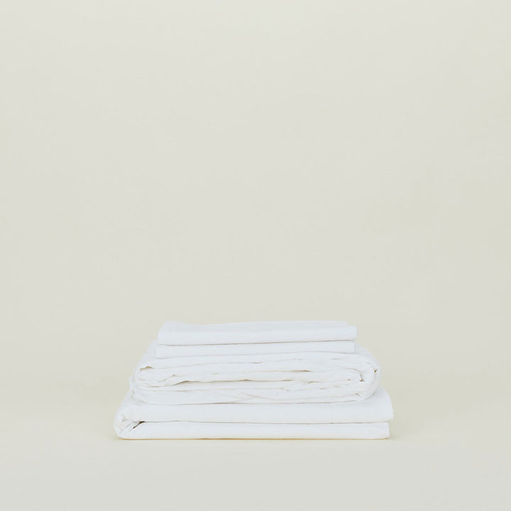 Hawkins, NY Essential Percale Sheet Set White