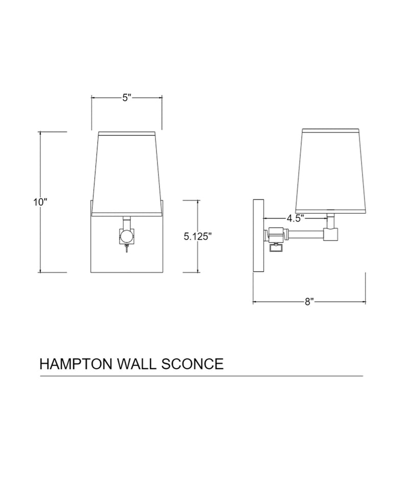 Hampton Pivoting Wall Sconce w/ Linen Shade in Bronze