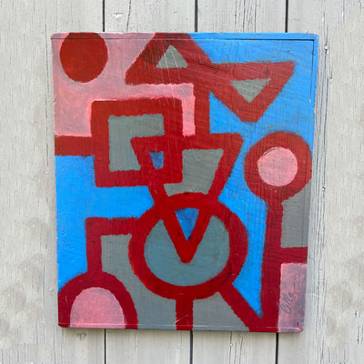 Abstract Graphic Painting on Wood