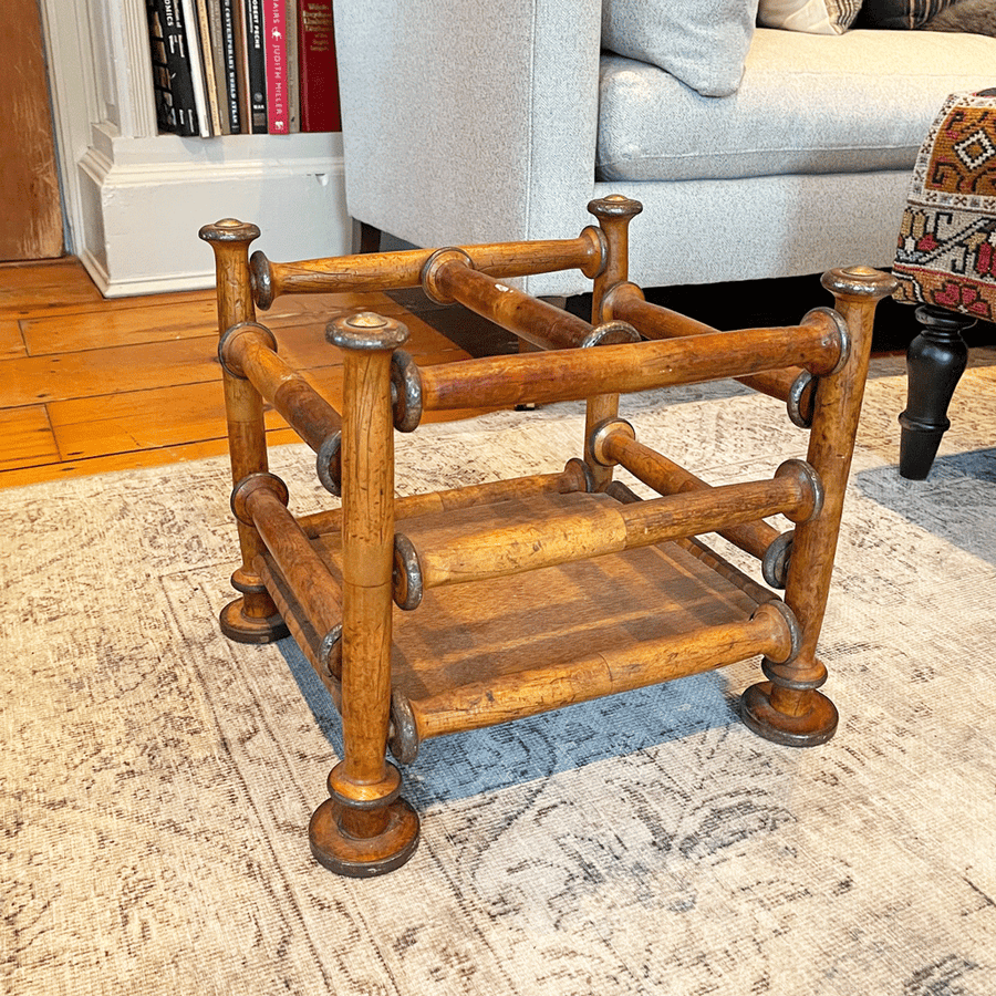 Vintage Rack Made w/ Old Yarn Spools