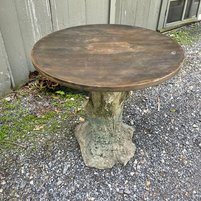 Antique French Faux Bois Table with Copper Top