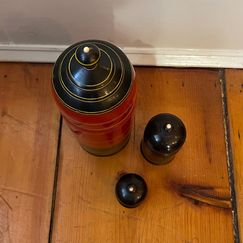 Vintage Stacking Lacquered Canisters